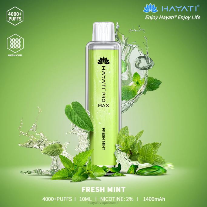 Hayati Vape Flavours - Hayati Pro Max descartável H0PN104 menta fresca
