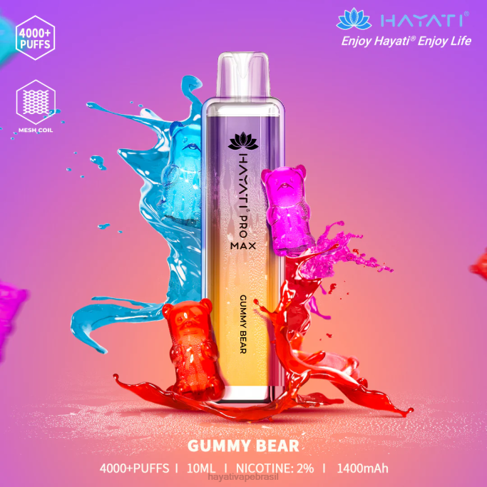 Hayati Vape Liquid - Hayati Pro Max descartável H0PN105 ursinho de goma