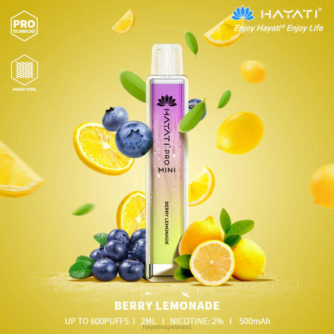 Hayati Brasília - Hayati Pro Mini descartável H0PN2 limonada de frutas vermelhas
