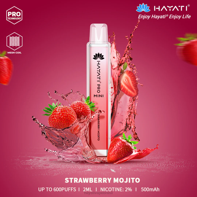 Hayati Brasil - Hayati Pro Mini descartável H0PN21 mojito de morango