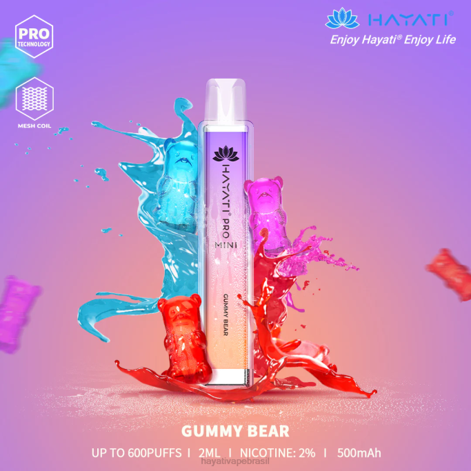 Hayati Price Brasil - Hayati Pro Mini descartável H0PN10 ursinho de goma