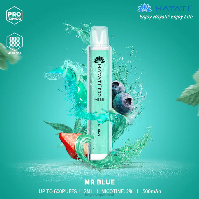 Hayati Vape Review - Hayati Pro Mini descartável H0PN16 senhor azul
