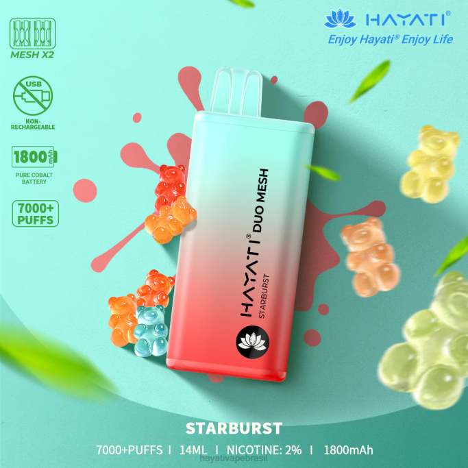 Hayati Brasil - Hayati Duo Mesh descartável H0PN181 explosão estelar