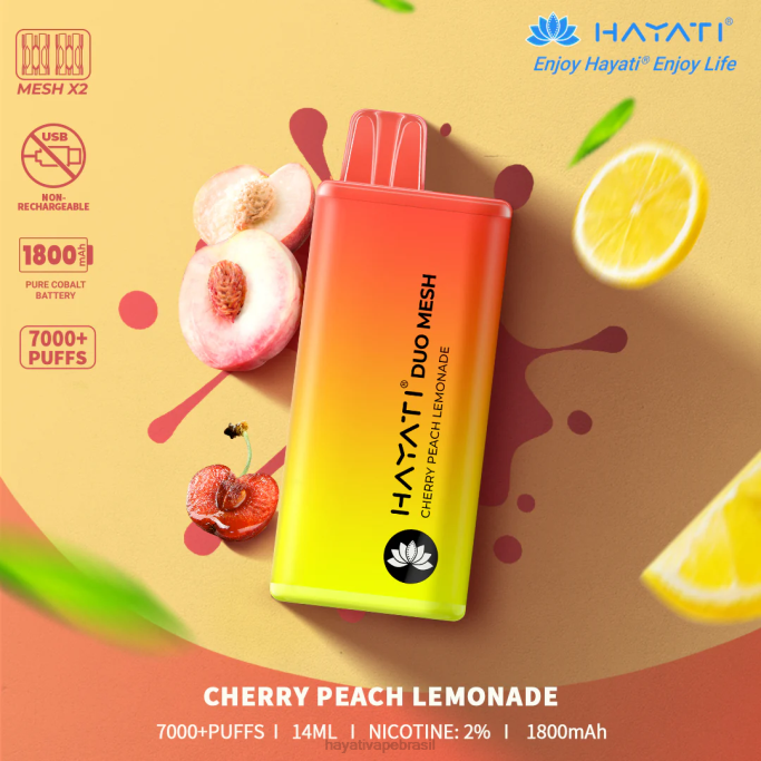 limonada de cereja e pêssego