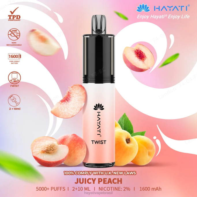 Hayati Brasília - Hayati Twist descartável H0PN72 pêssego suculento