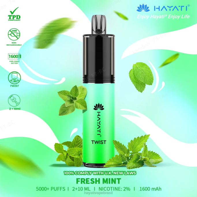 Hayati Price Brasil - Hayati Twist descartável H0PN70 menta fresca