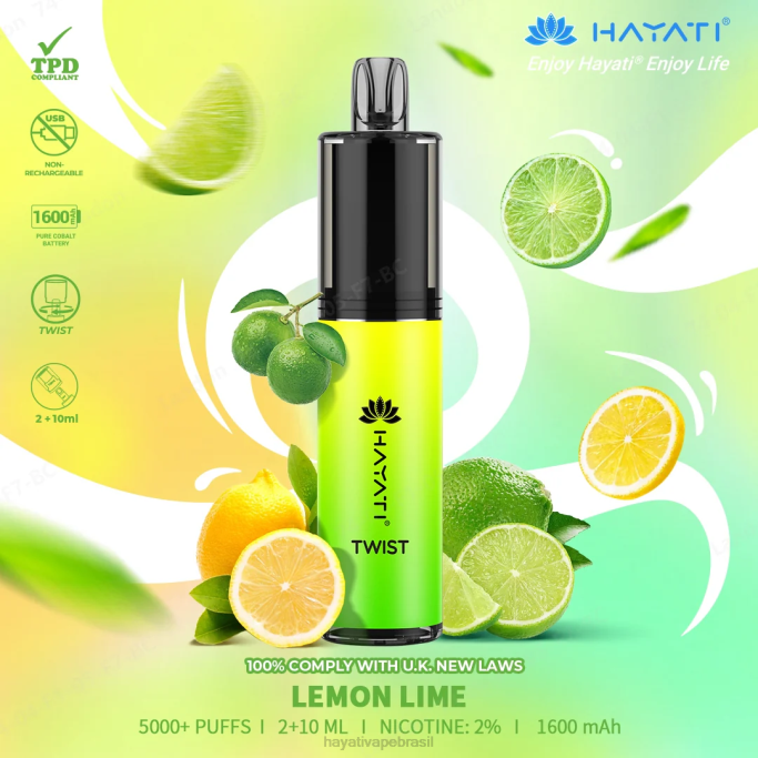 Hayati Vape Liquid - Hayati Twist descartável H0PN75 limão