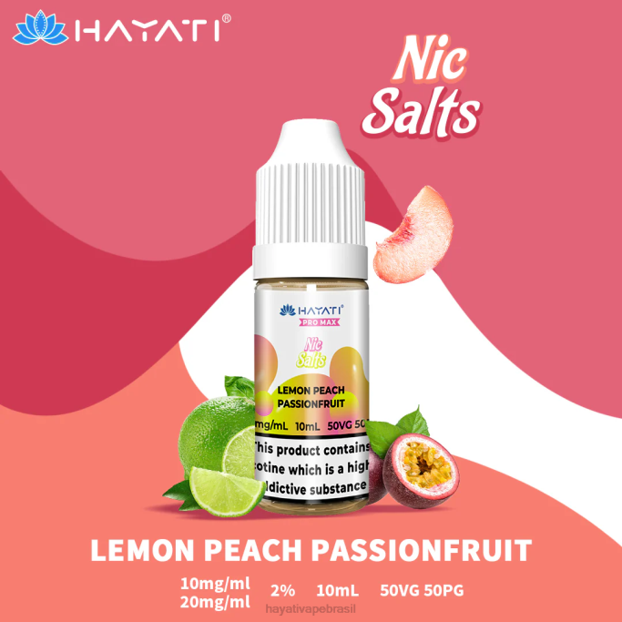 Hayati Brasília - Hayati Pro Max sais de nic H0PN242 limão, pêssego, maracujá