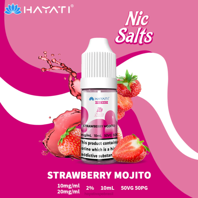 Hayati Vape Flavours - Hayati Pro Max sais de nic H0PN244 mojito de morango