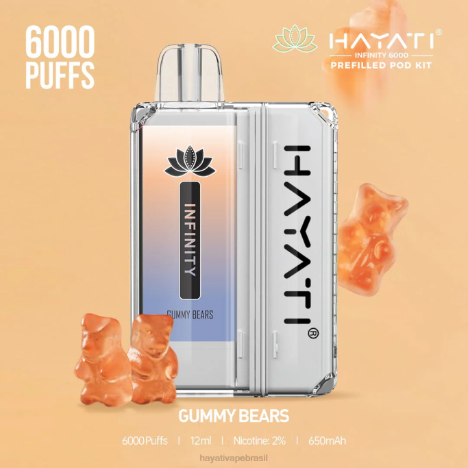 Hayati Brasil - Hayati Infinity 6.000 kits de cápsulas H0PN151 ursinhos de goma