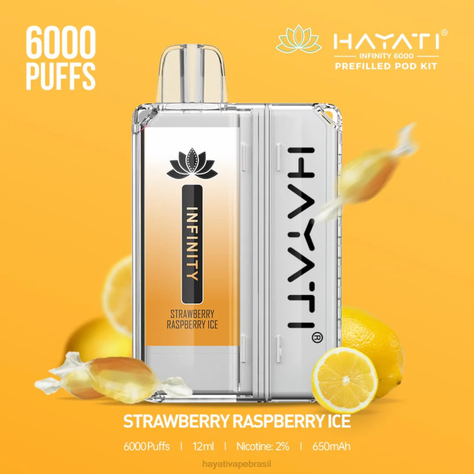 Hayati Brasil - Hayati Infinity 6.000 kits de cápsulas H0PN161 gelo de morango e framboesa