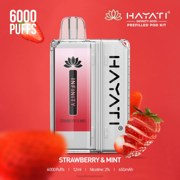 Hayati Price Brasil - Hayati Infinity 6.000 kits de cápsulas H0PN160 morango e hortelã