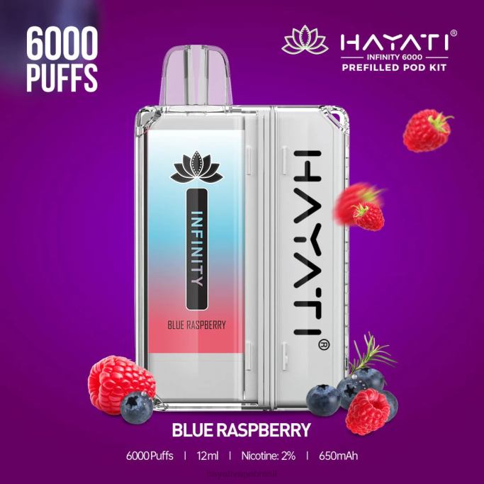 Hayati Vape Flavours - Hayati Infinity 6.000 kits de cápsulas H0PN144 framboesa azul