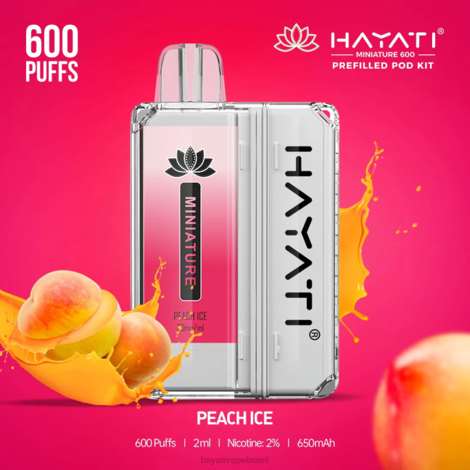 Hayati Brasil - Hayati Miniature 600 kits de cápsulas H0PN41 gelo de pêssego