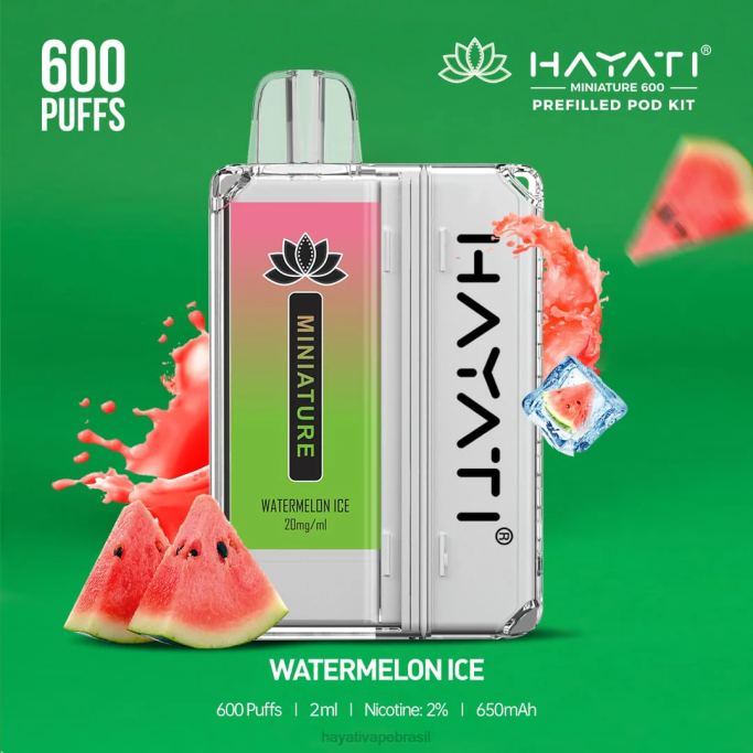 Hayati Price Brasil - Hayati Miniature 600 kits de cápsulas H0PN50 gelo de melancia