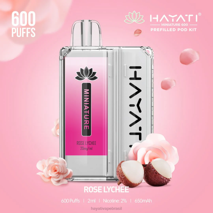 Hayati Vape Flavours - Hayati Miniature 600 kits de cápsulas H0PN44 lichia rosa
