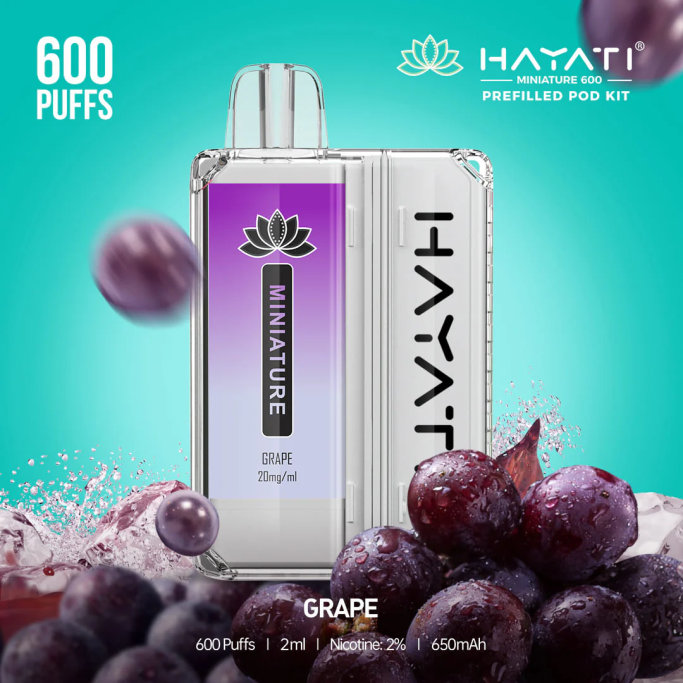 Hayati Vape Review - Hayati Miniature 600 kits de cápsulas H0PN36 uva