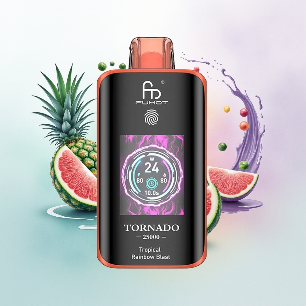 Fumot Tornado 25000 Explosão Tropical do Arco-Íris com Tela HD