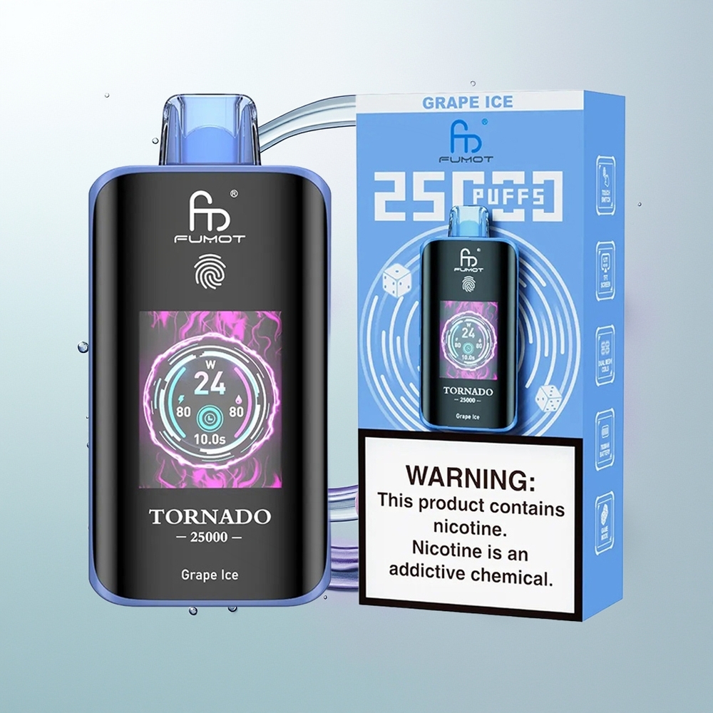 Fumot Tornado 25000 Gelo de Uva com Bateria Recarregável