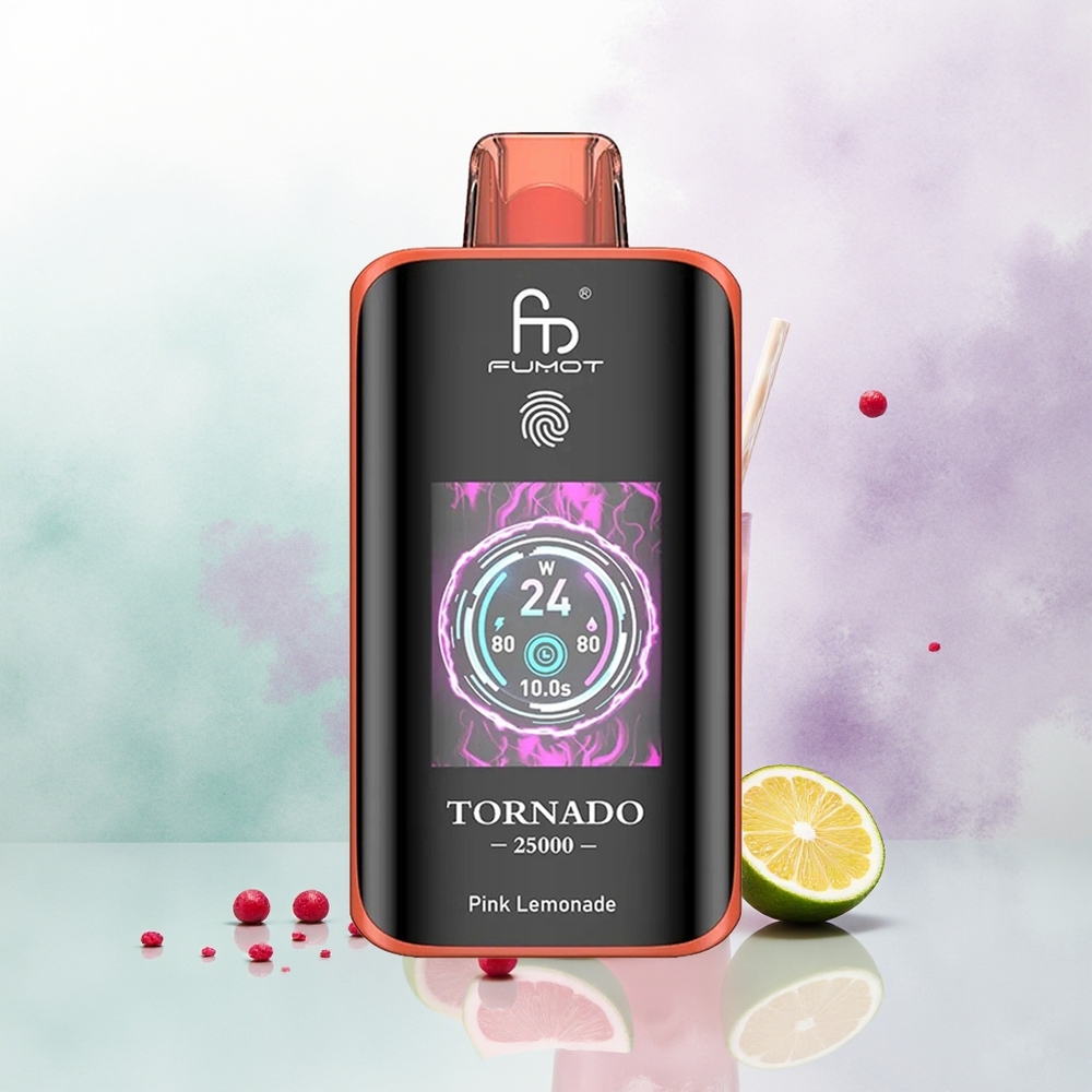 Fumot Tornado 25000 Limão Rosa com Bateria Recarregável