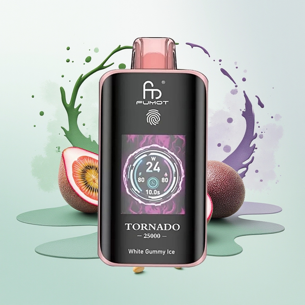 Fumot Tornado 25000 Maracujá Kiwi Goiaba com Tela HD