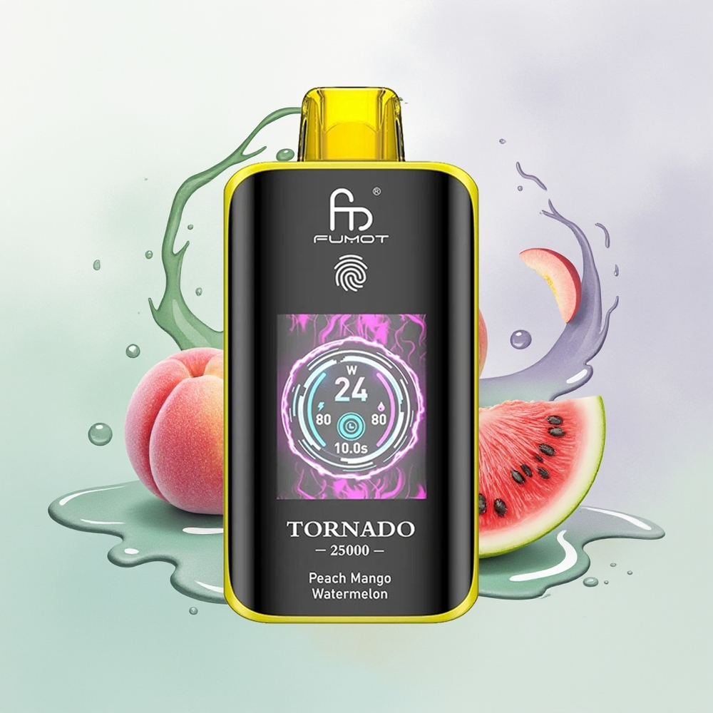 Fumot Tornado 25000 Pêssego Manga Melancia com Tela HD