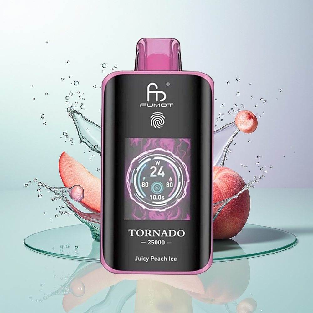 Fumot Tornado 25000 Pêssego Suculento Gelo com Bateria Recarregável