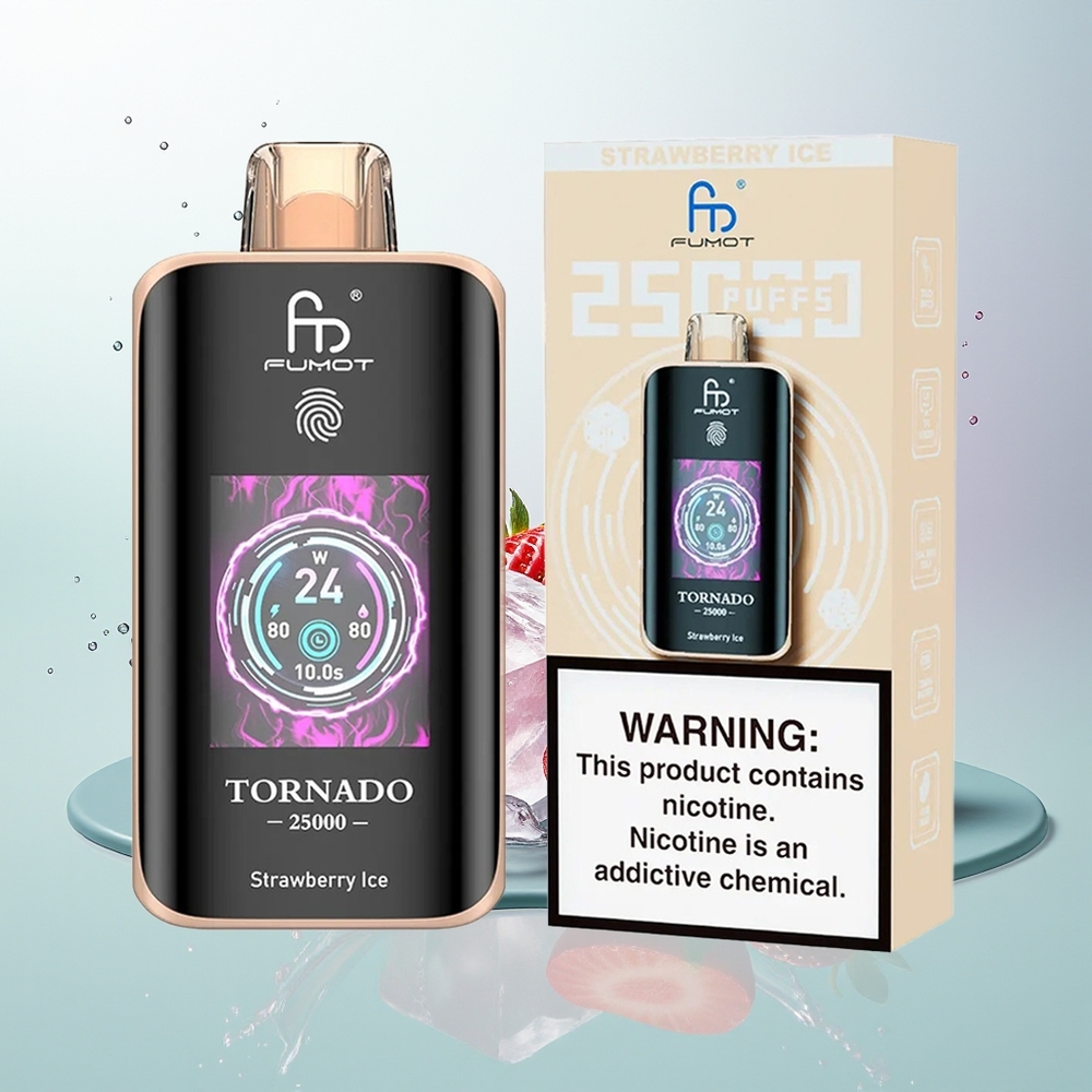 Fumot Tornado 25000 Sorvete de Morango com Tela HD