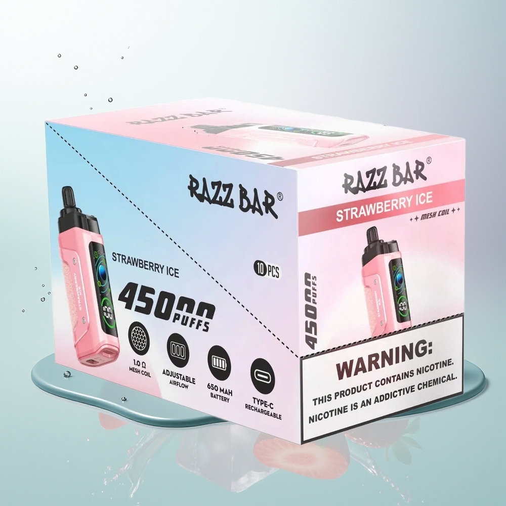 Razz Bar 45000 Morango Gelo Tipo-C Recarregável