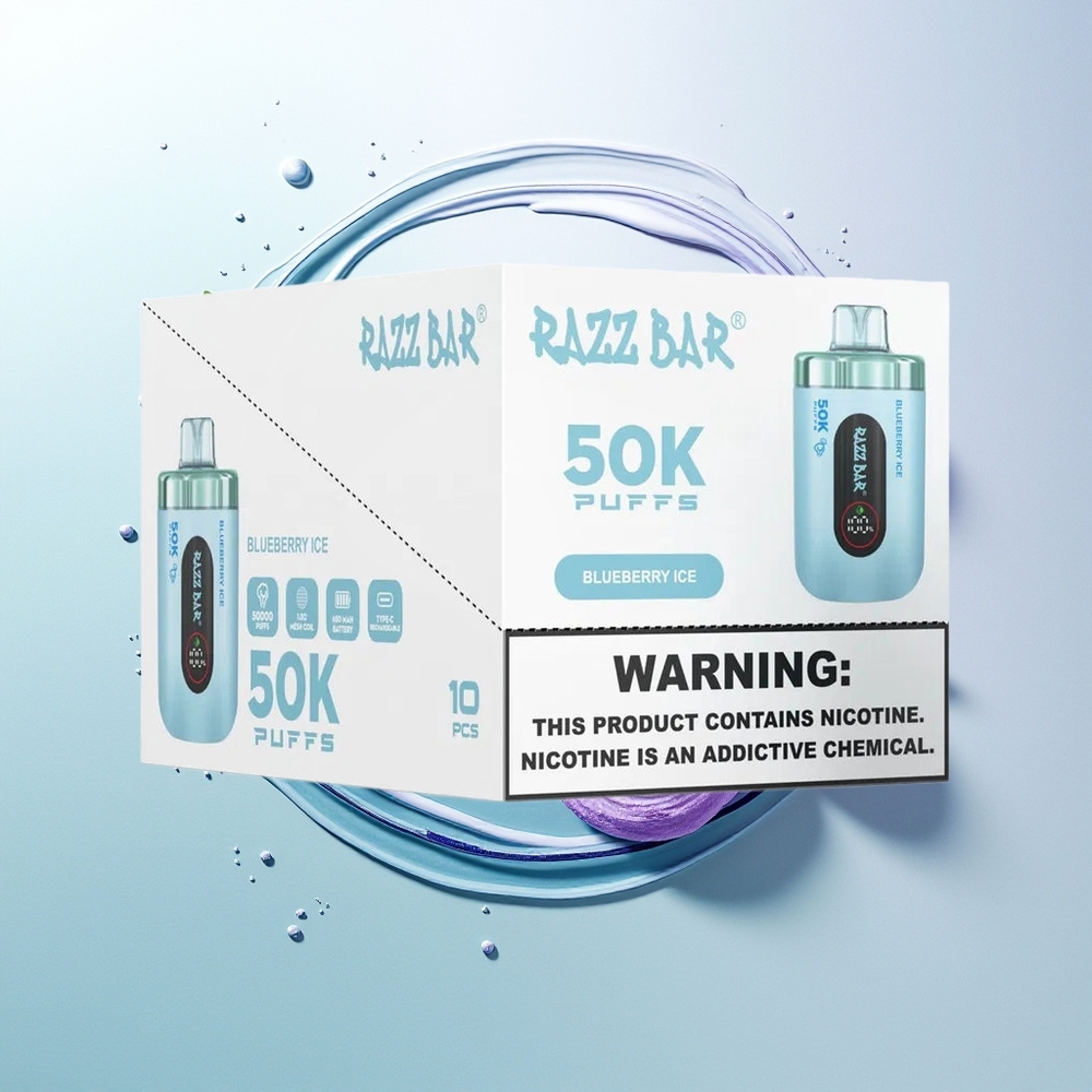 Razz Bar 50K Gelado de Mirtilo com Resistência em Malha