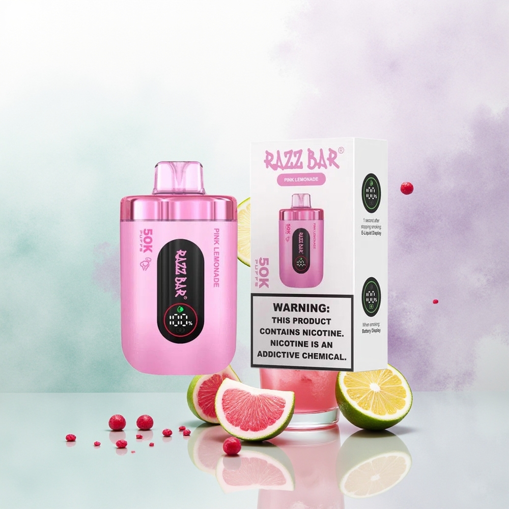 Razz Bar 50K Limão Rosa Recarregável