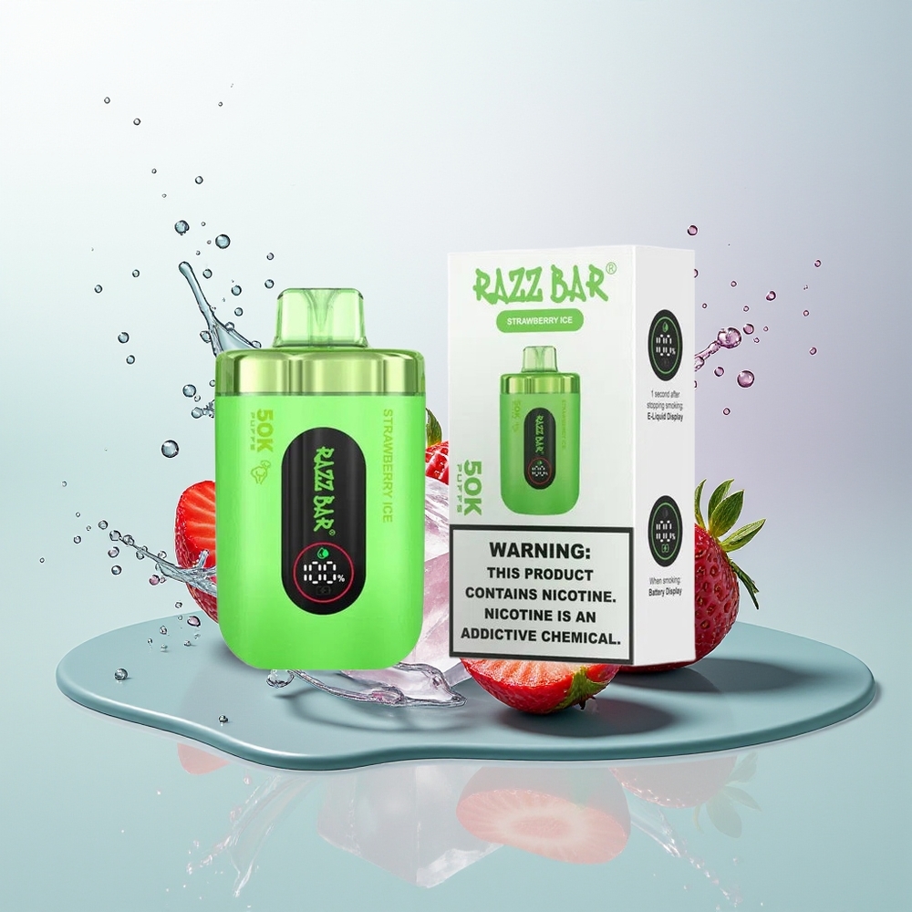 Razz Bar 50K Morango Gelo com 2% Nicotina