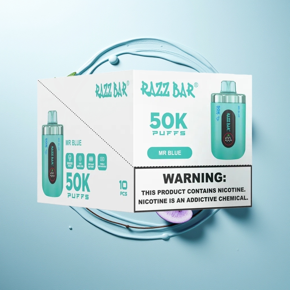 Razz Bar 50K Sr. Azul Recarregável Tipo-C