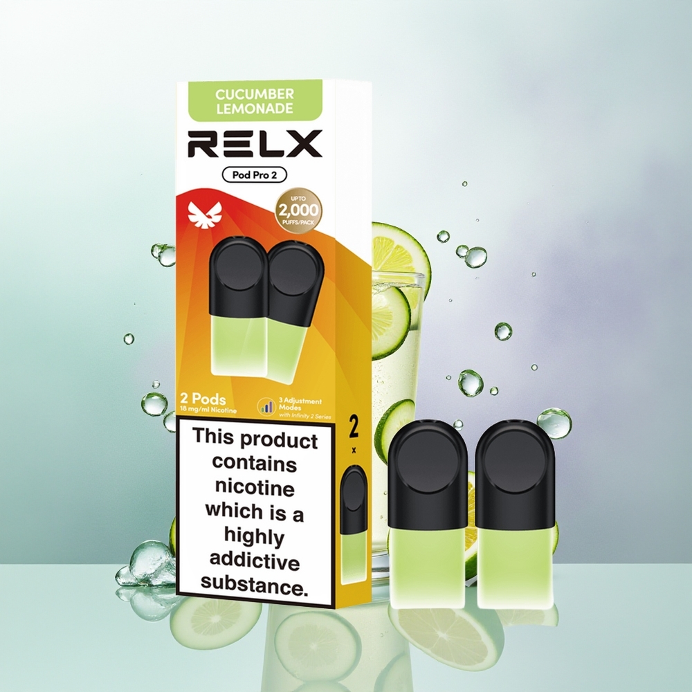 Relx Pod Pro 2 Vape Device Bebida-Limonada de Pepino Modo Eco 5.5W 1.9ml 2 Unidades