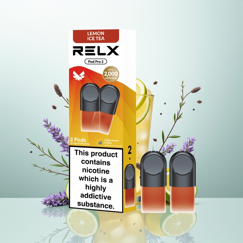Relx Pod Pro 2 Vape Device Chá-Gelado Limão com Modos de Tensão