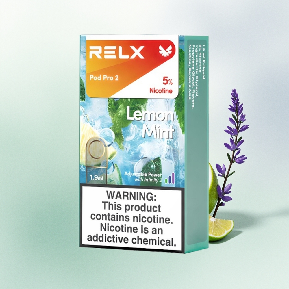 Relx Pod Pro 2 Vape Device Limão Menta Modo Suave 1.9ml 2 Unidades