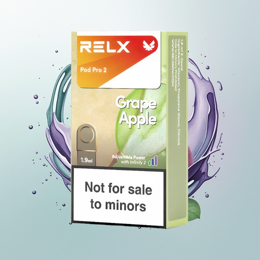 Relx Pod Pro 2 Vape Device Maçã Uva Pro 2 - 1.9ml / 2 ou 3 cápsulas / Eco 5.5W Smooth 6.5W Boost 8W
