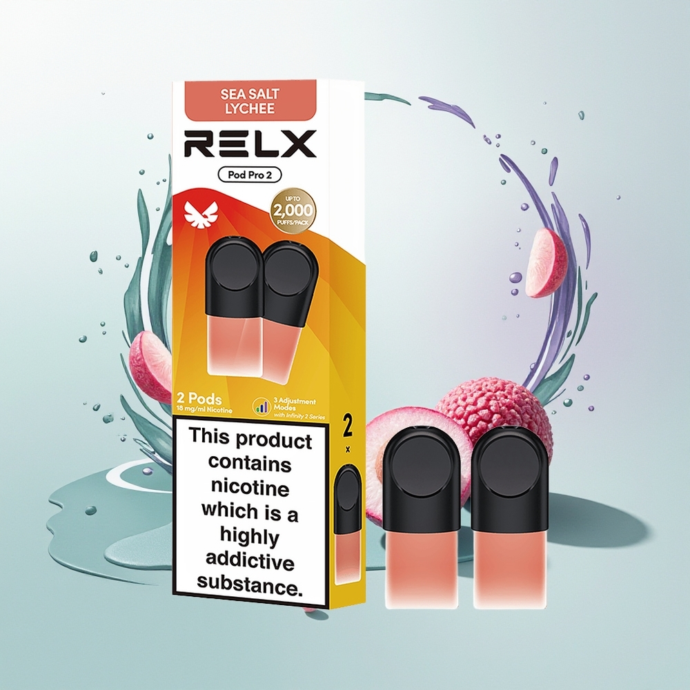 Relx Pod Pro 2 Vape Device Sal Líquido Lychee Modo Suave 1.9ml 2 Unidades