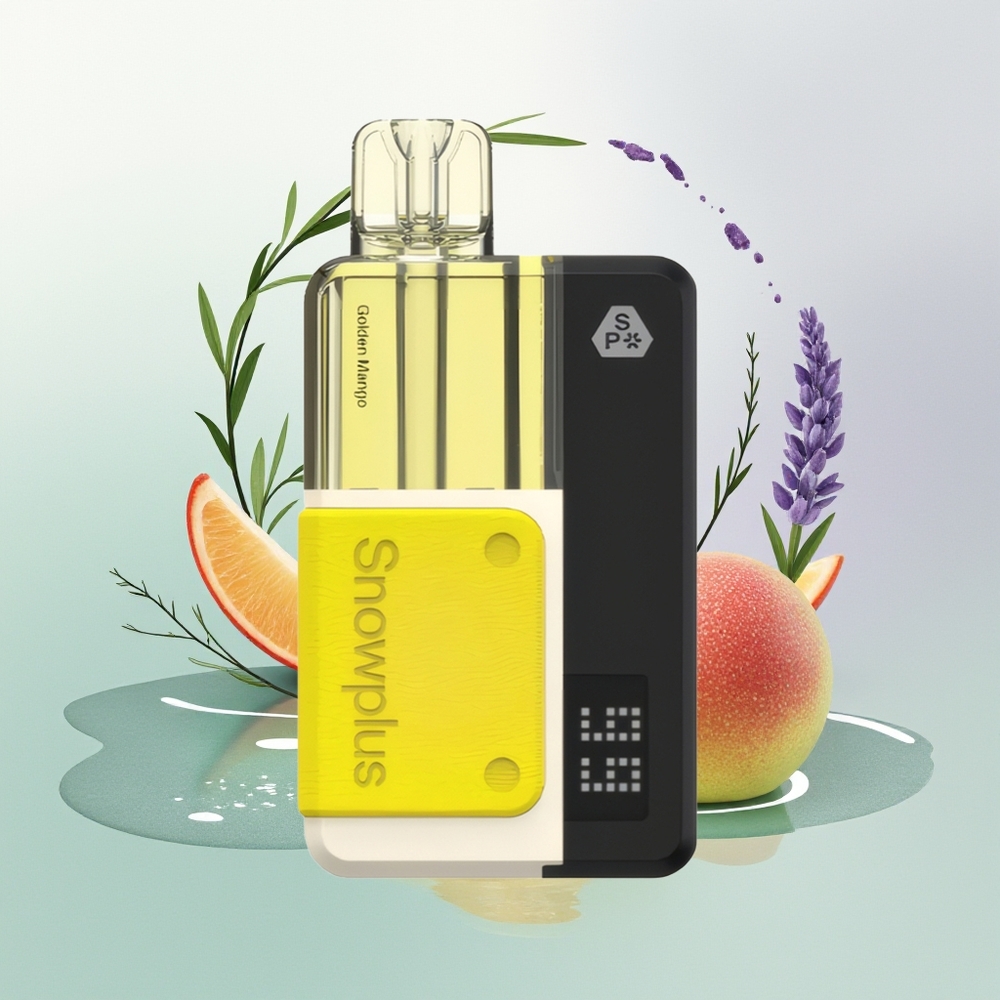 Snowplus Swift 15000 Puffs Pod Kit Manga Dourada Kit Pod Dual Mesh 1000mAh Recarregável 2+10ml