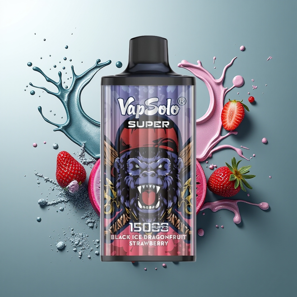 Vapsolo Super 15000 Fruta do Dragão Morango Gelo Negro 850mah