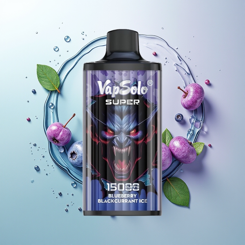 Vapsolo Super 15000 Mirtilo Groselha Negra Gelo 850mah Mesh