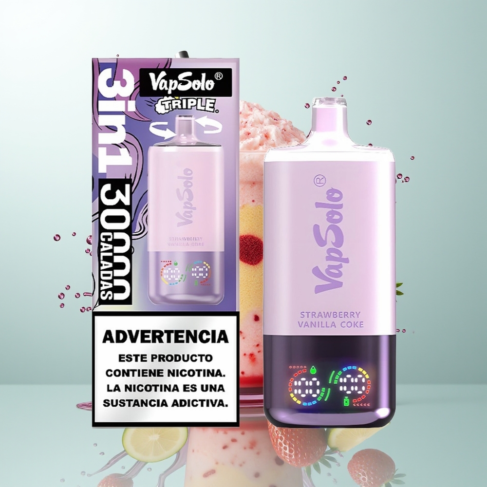 Vapsolo Triple 30000 Coca-Cola Morango Baunilha Tipo-C