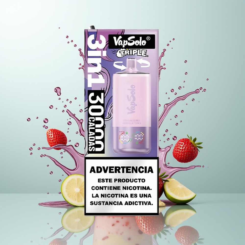 Vapsolo Triple 30000 Coca-Cola Morango Baunilha Tipo-C