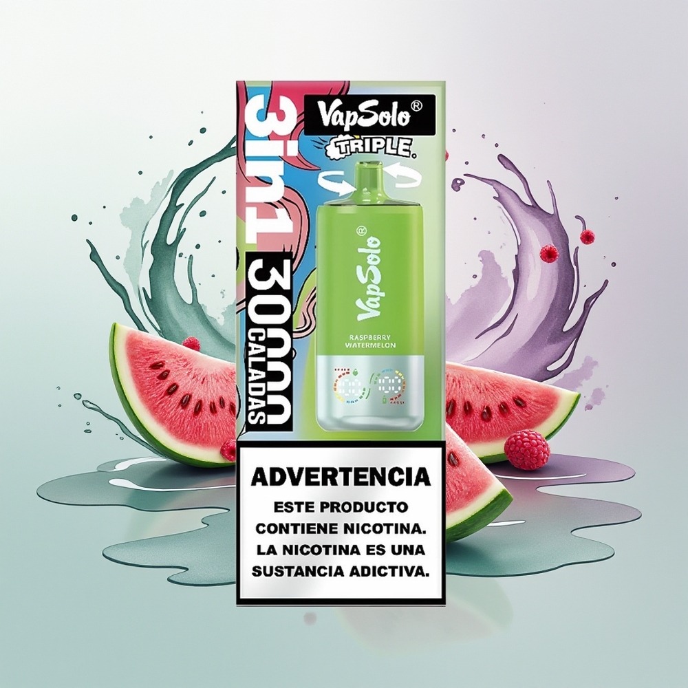 Vapsolo Triple 30000 Melancia Framboesa Tipo-C 40ml