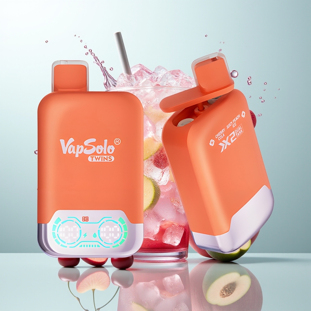 Vapsolo Twins 20000 Cola Cereja & Pêssego Suculento Gelo 40ml