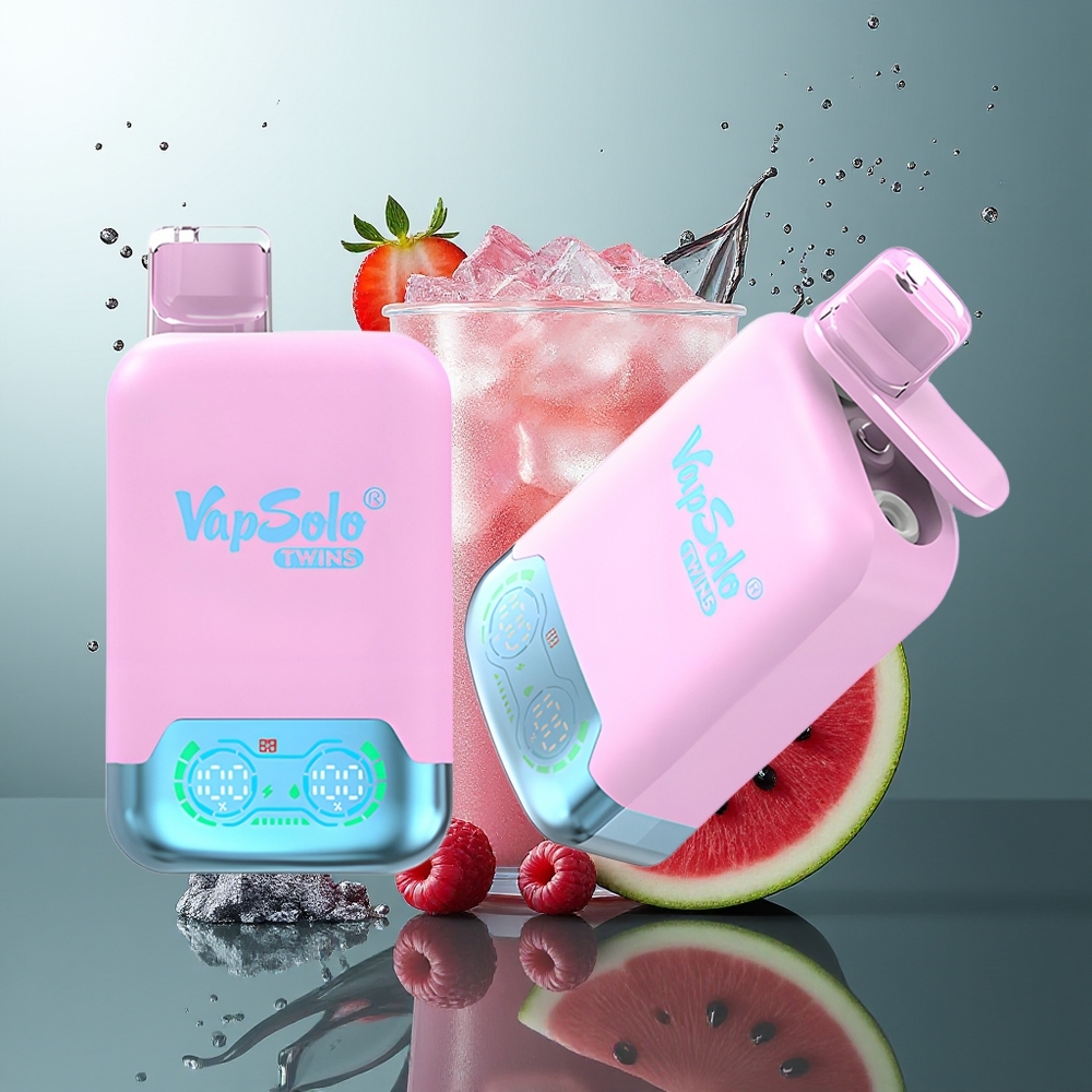 Vapsolo Twins 20000 Fruta do Dragão Gelo Negro Morango & Framboesa Melancia Tipo-C 40ml