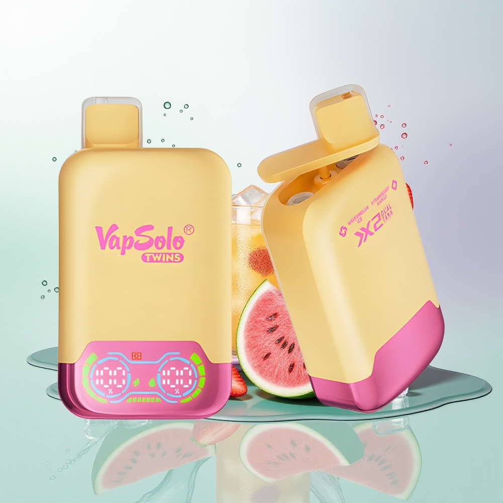 Vapsolo Twins 20000 Melancia Gelo & Morango Manga 40ml