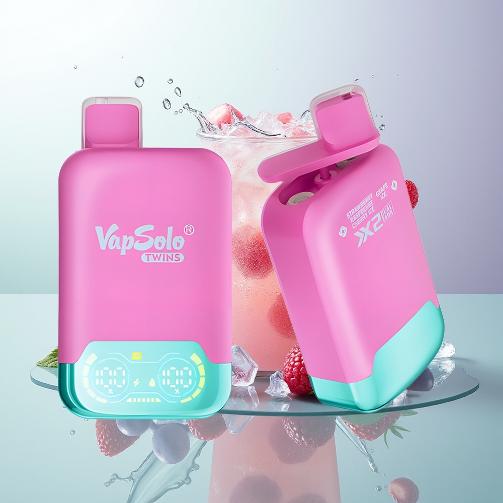 Vapsolo Twins 20000 Morango Framboesa Cereja Gelo & Uva Gelo com 40 ml