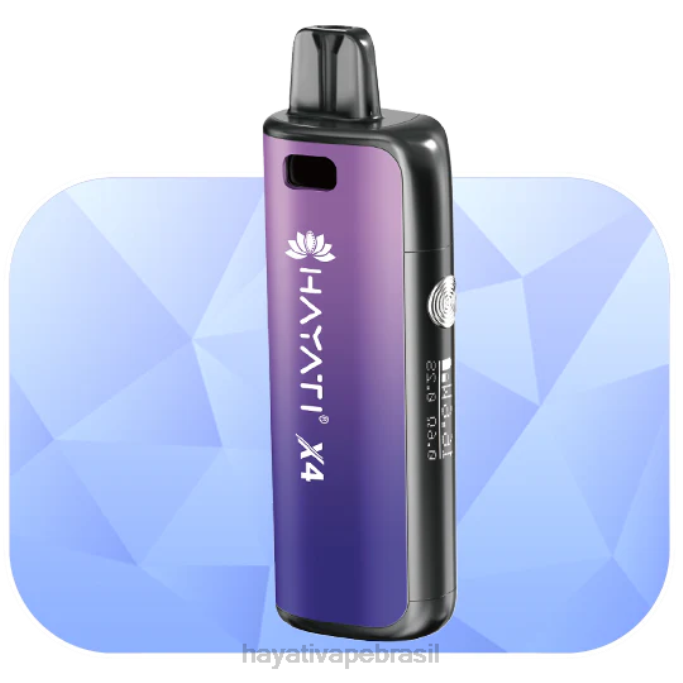Hayati Brasil - Hayati X4 sistema de pod recarregável H0PN61 roxo enevoado